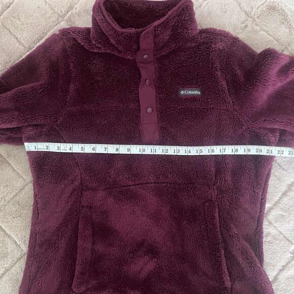 Columbia Cloudy Day Half Snap Women's Large Fleece Burgundy Purple Winter - Picture 3 of 10
